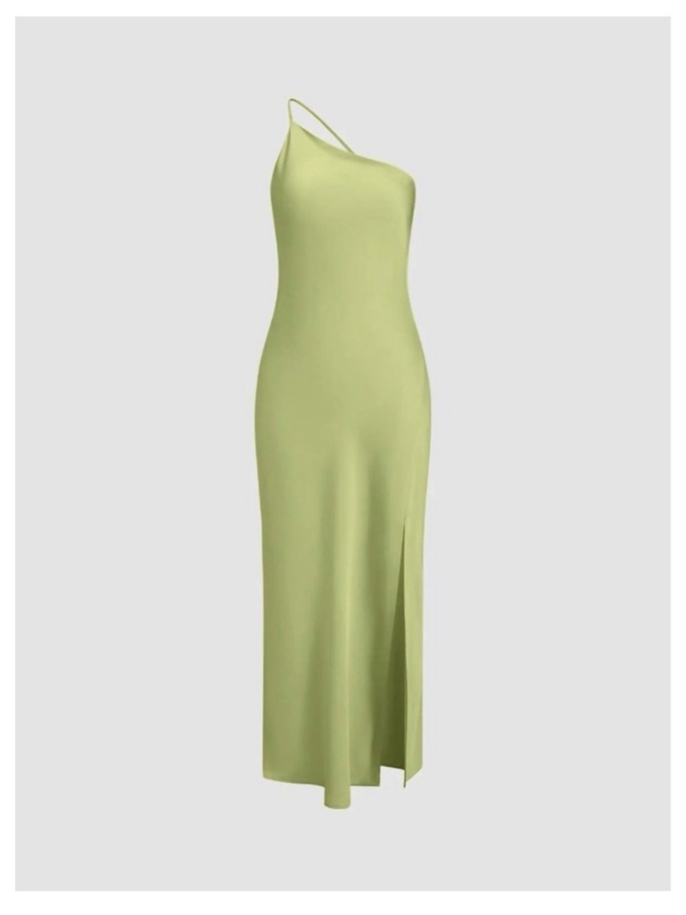 Commense NWT Moonlight Open Back Satin Slit Long Dress in Green size Medium